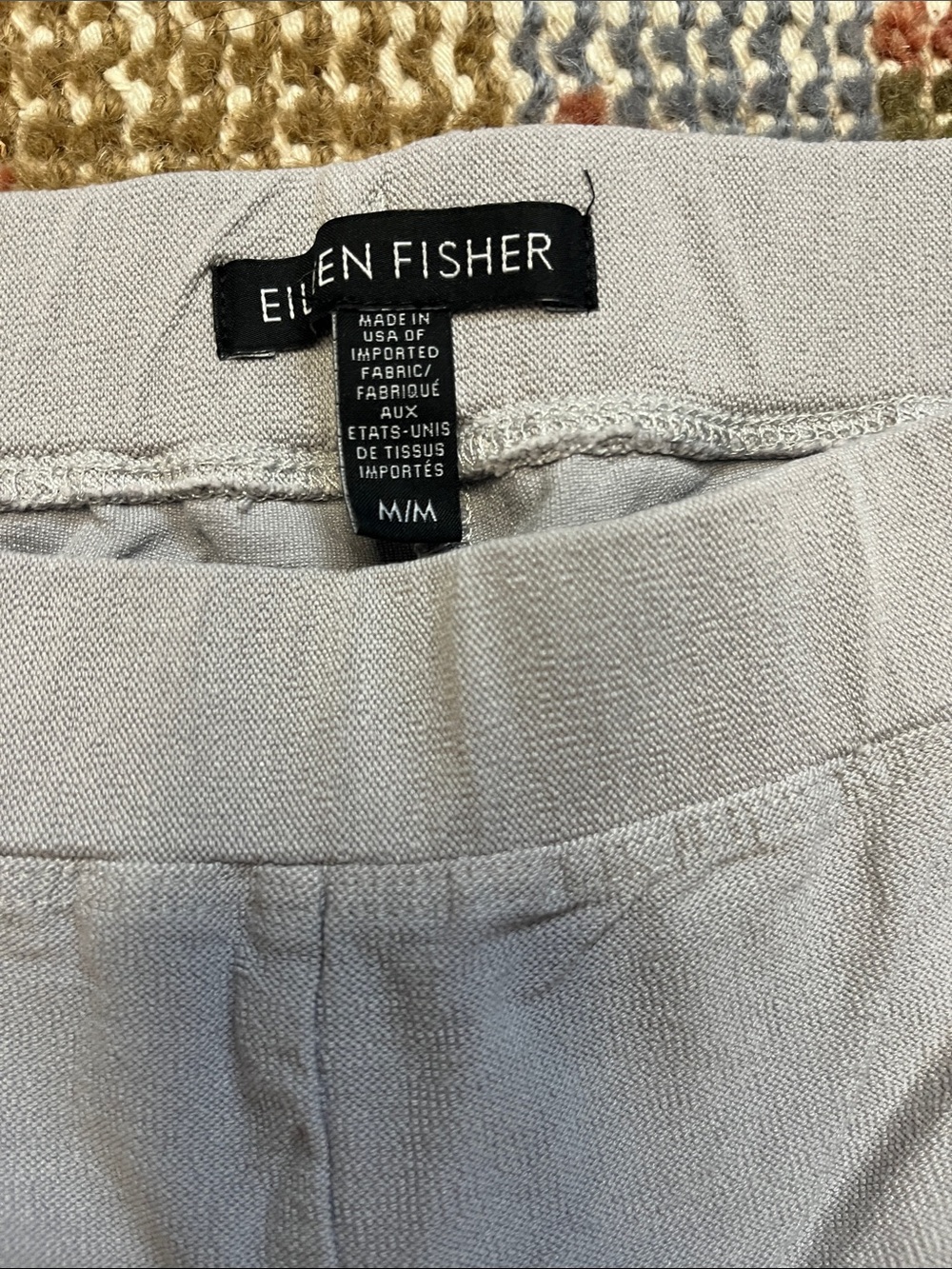 Eileen Fisher Slouchy Ankle Pants Zinc Gray Medium Elastic Waist EUC - Picture 2 of 9